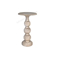 Wood Candle Holder Antique White 40 cm