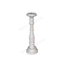 Wood Candle Holder Whitewash 40 cm