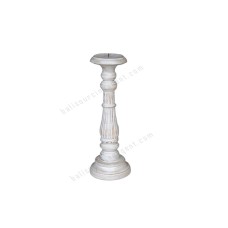 Wood Candle Holder Whitewash 30 cm