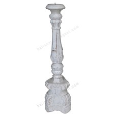 Wood Candle Holder White 100 cm