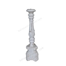 Wood Candle Holder White 60 cm