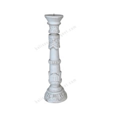 Wood Candle Holder White 50 cm