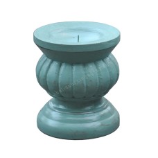 Wood Light Blue Candle Holder 20 cm