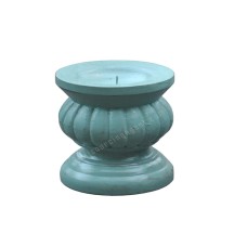 Wood Candle Holder Light Blue Finish 12 cm