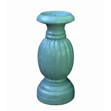 Wood Candle Holder Light Blue Finish 30 cm