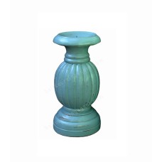 Wood Candle Holder Light Blue 20 cm