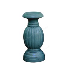 Wood Candle Holder Dark Blue Finish 25 cm