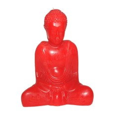 Candle Red Bekro Dye Sitting Buddha 18 cm