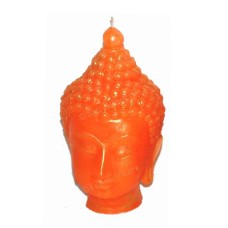 Candle Orange Bekro Dye Buddha Head 21 cm