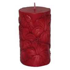 Candle Red Flower Vanilla Scent 11 cm