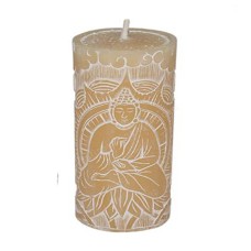 Candle Ivory Dye White Wash Buddha 10 cm