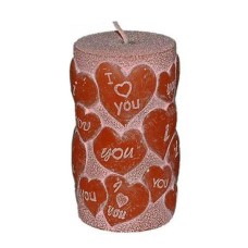 Candle Red Pink Dye I Love You 11 cm