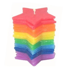 Candle Rainbow Dye Stacking Stars 9 cm