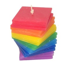 Stacking Candle Square Rainbow Dye 11 cm