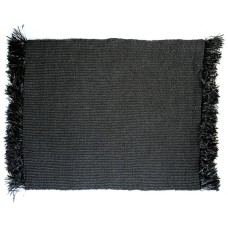 Straw Grass Rectangular Rug Black 240 cm