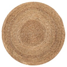 Straw Grass Round Rug Brown 150 cm