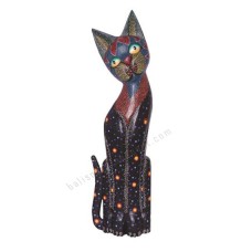 Wood Cat Black Dots Aboriginal 60 cm