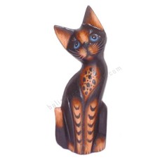 Wood Cat Black Brown Stripes 20 cm