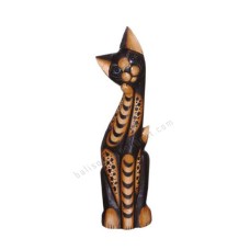 Wood Cat Black Brown Stripes 60 cm