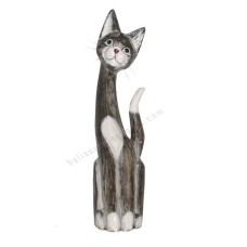 Wood Cat Painted Grey White Wash 60 cm