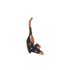 Wood Cat Stretching Black Brown 10 cm