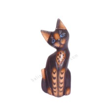 Wood Cat Black Brown Stripes 15 cm