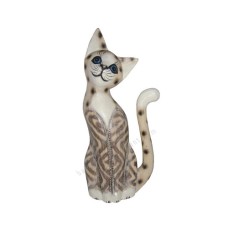 Wood Cat Brown White Wash 40 cm