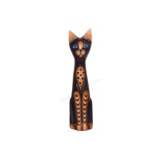 Wood Cat Black Brown Stripes 30 cm