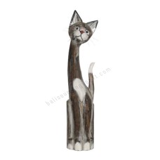 Wood Cat Painted Grey White Wash 80 cm