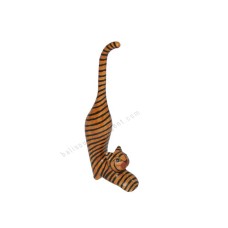 Wood Cat Stretching Brown Stripes 20 cm