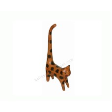 Wood Cat Long Tail Leopard 20 cm