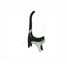 Wood Cat Long Tail Black White 20 cm