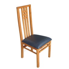 Teak Dining Chair Black Cushion ROSETTA