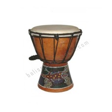 Wood Djembe Green Painted Lizard 20 cm