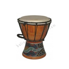 Wood Djembe Green Painted Snake 20 cm