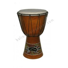 Wood Djembe Aboriginal Black Lizard 50 cm