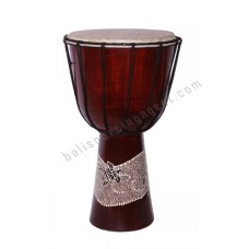 Wood Djembe Dark Brown Turtle 60 cm