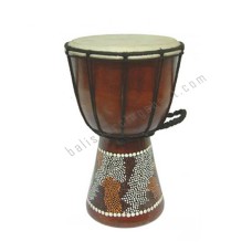 Wood Djembe Brown White Dots 50 cm