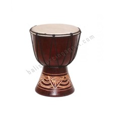 Wood Djembe Dark Brown Carved 25 cm