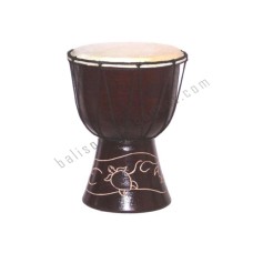 Wood Djembe Dark Brown Turtle 30 cm