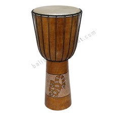 Wood Djembe Brown Painted Gecko 70 cm