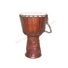 Wood Brown Djembe Carved Dragon 40 cm