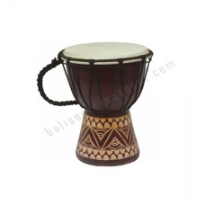 Wood Dark Brown Djembe Carved 20 cm