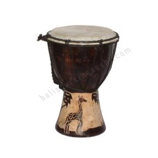 Wood Dark Brown Djembe Giraffe 40 cm