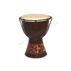 Wood Dark Brown Djembe Carved 40 cm