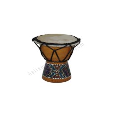 Wood Djembe Natural Brown Dots 12 cm