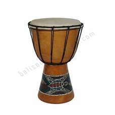 Wood Djembe Natural Brown Turtle 50 cm