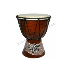 Wood Djembe Dark Brown Turtle 25 cm