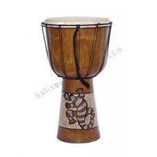 Wood Djembe Brown Painted Gecko 60 cm