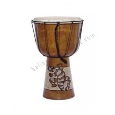 Wood Djembe Brown Painted Gecko 50 cm